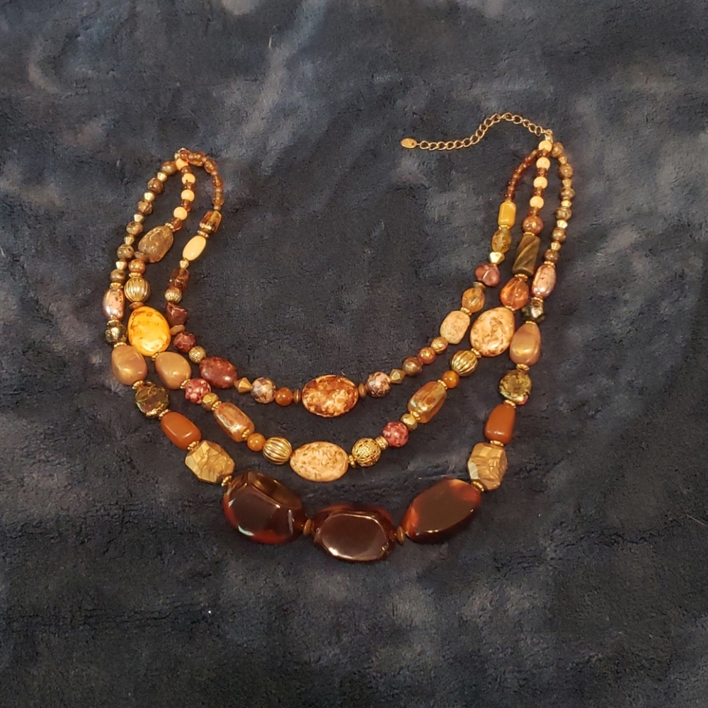 3 strand beaded necklace